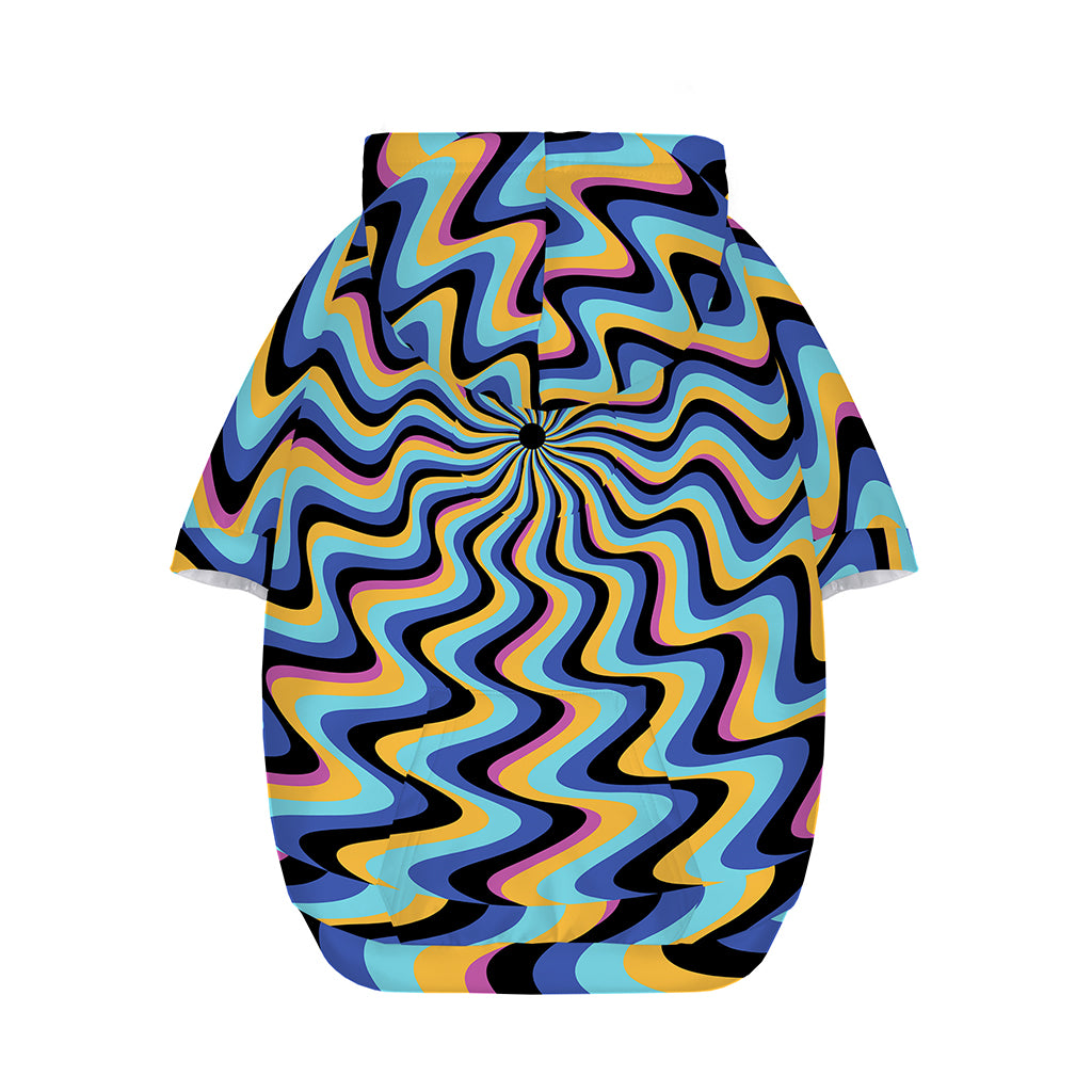 Psychedelic Illusory Motion Print Dog Zip Up Hoodie