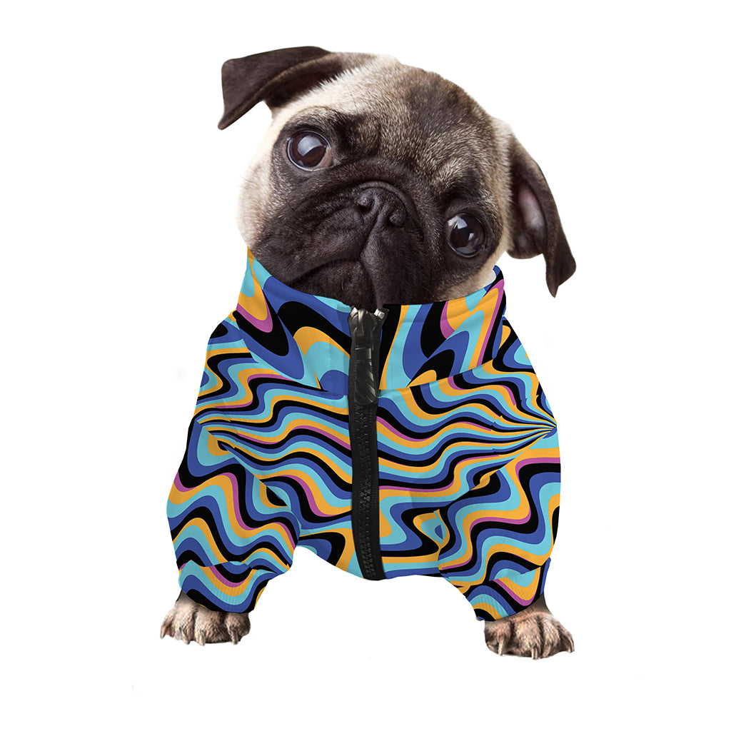 Psychedelic Illusory Motion Print Dog Zip Up Jacket