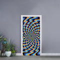 Psychedelic Illusory Motion Print Door Sticker