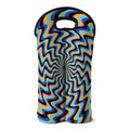 Psychedelic Illusory Motion Print Double Neoprene Wine Tote