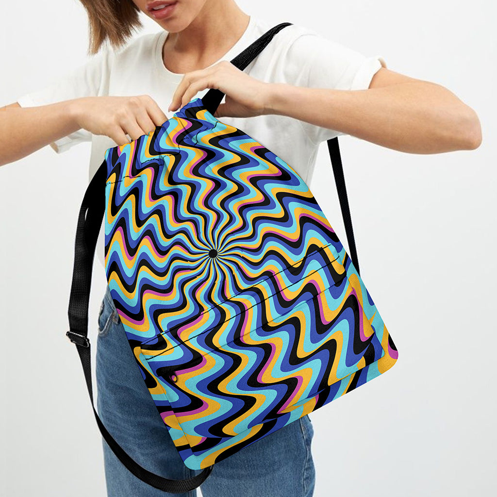 Psychedelic Illusory Motion Print Drawstring Backpack