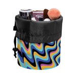 Psychedelic Illusory Motion Print Drawstring Makeup Bag
