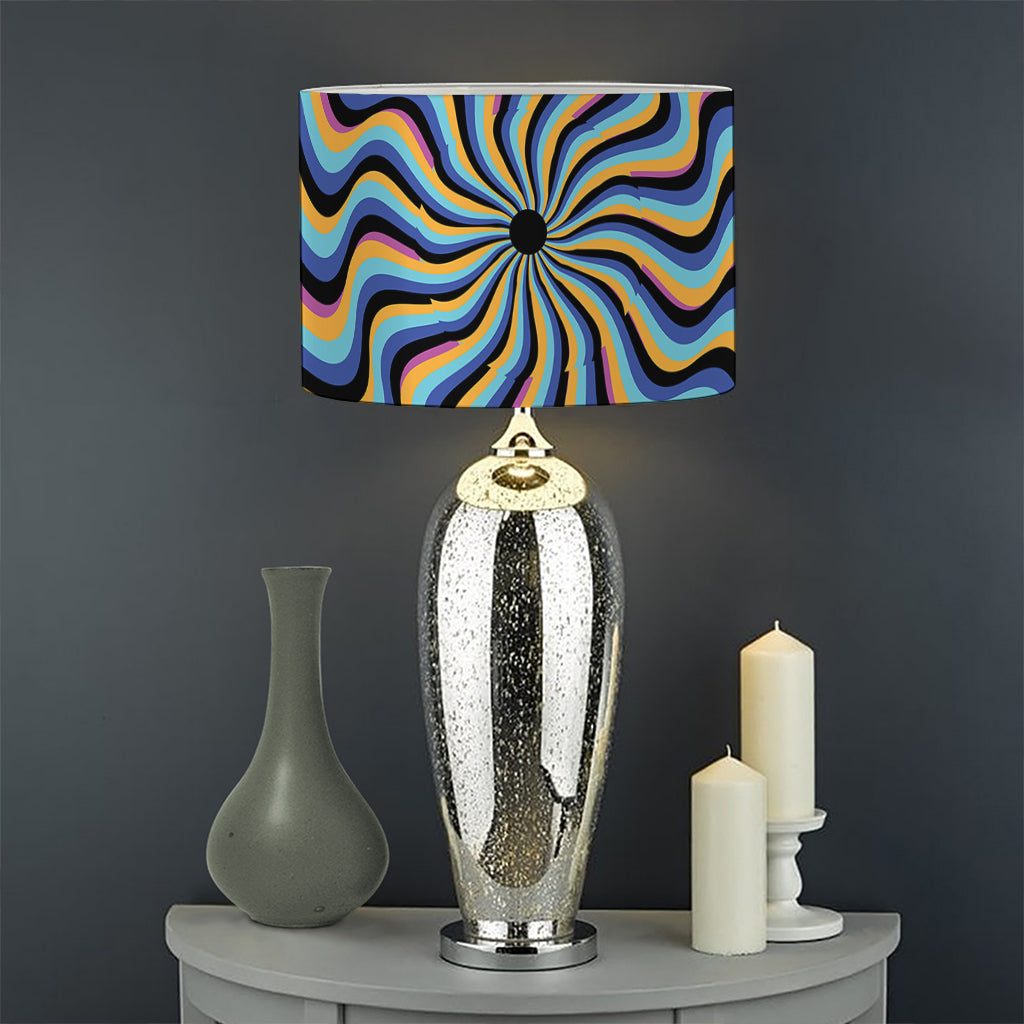 Psychedelic Illusory Motion Print Drum Lamp Shade