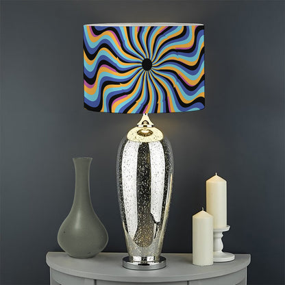 Psychedelic Illusory Motion Print Drum Lamp Shade