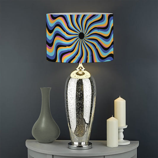 Psychedelic Illusory Motion Print Drum Lamp Shade