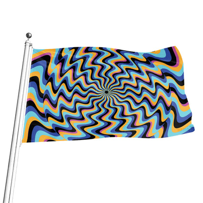 Psychedelic Illusory Motion Print Flag
