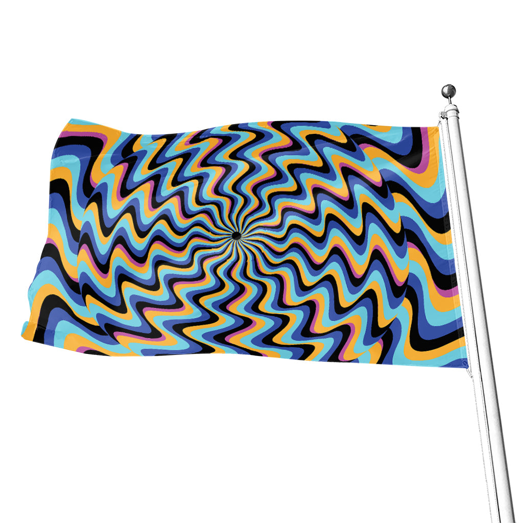 Psychedelic Illusory Motion Print Flag