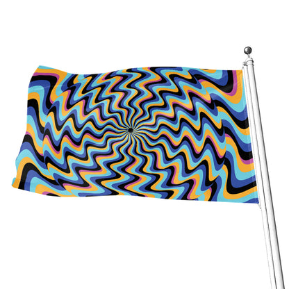 Psychedelic Illusory Motion Print Flag