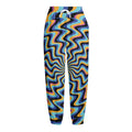 Psychedelic Illusory Motion Print Fleece Lined Knit Pants