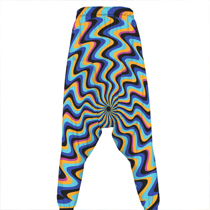 Psychedelic Illusory Motion Print Hammer Pants
