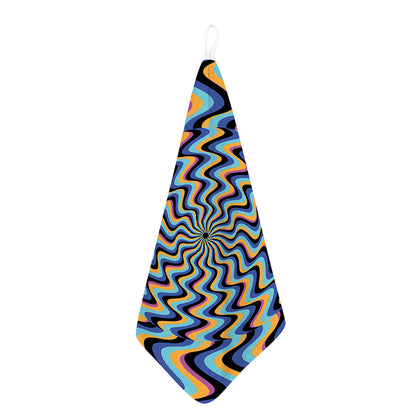 Psychedelic Illusory Motion Print Hand Towel