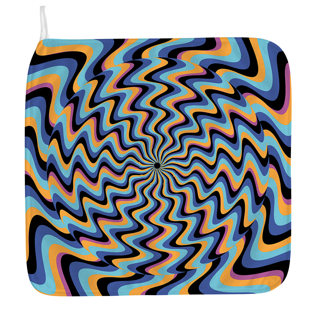 Psychedelic Illusory Motion Print Hand Towel