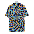 Psychedelic Illusory Motion Print Hawaiian Shirt