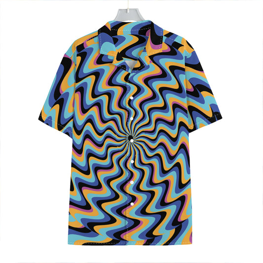 Psychedelic Illusory Motion Print Hawaiian Shirt