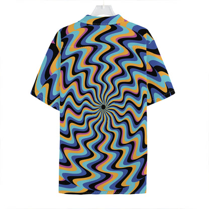 Psychedelic Illusory Motion Print Hawaiian Shirt