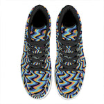 Psychedelic Illusory Motion Print High Top Leather Sneakers