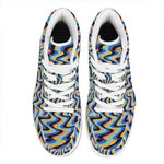 Psychedelic Illusory Motion Print High Top Leather Sneakers