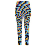 Psychedelic Illusory Motion Print High-Waisted Pocket Leggings
