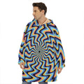 Psychedelic Illusory Motion Print Hoodie Blanket