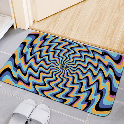 Psychedelic Illusory Motion Print Indoor Door Mat