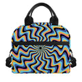 Psychedelic Illusory Motion Print Insulated Lunch Bag