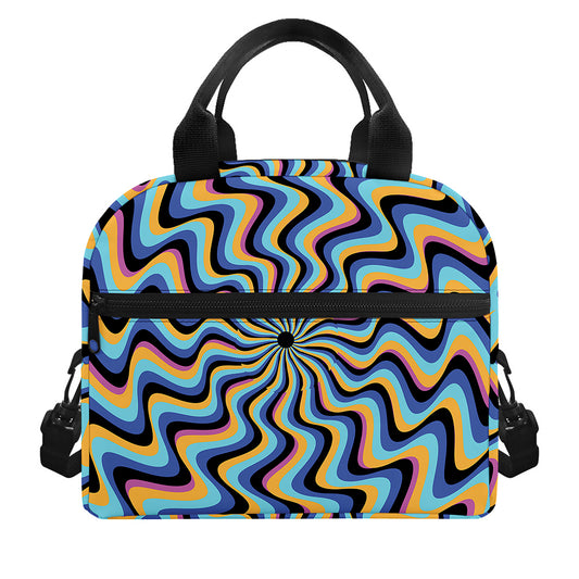 Psychedelic Illusory Motion Print Insulated Lunch Bag