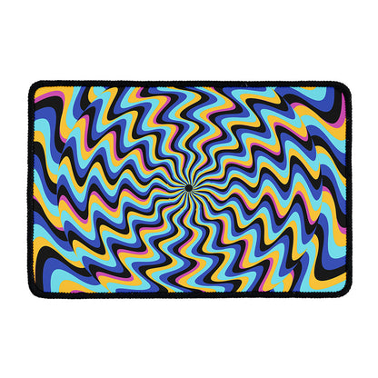 Psychedelic Illusory Motion Print Kitchen Mat