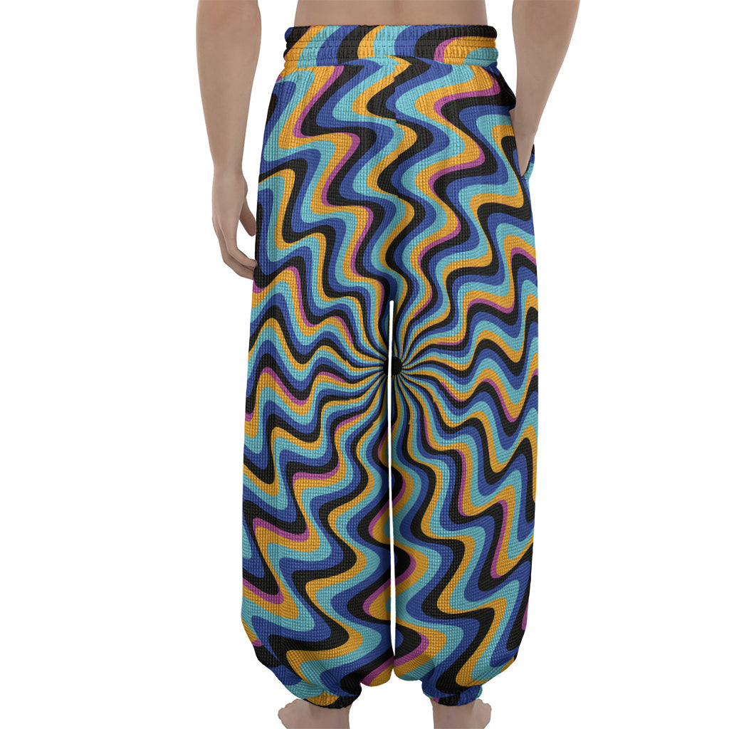 Psychedelic Illusory Motion Print Lantern Pants