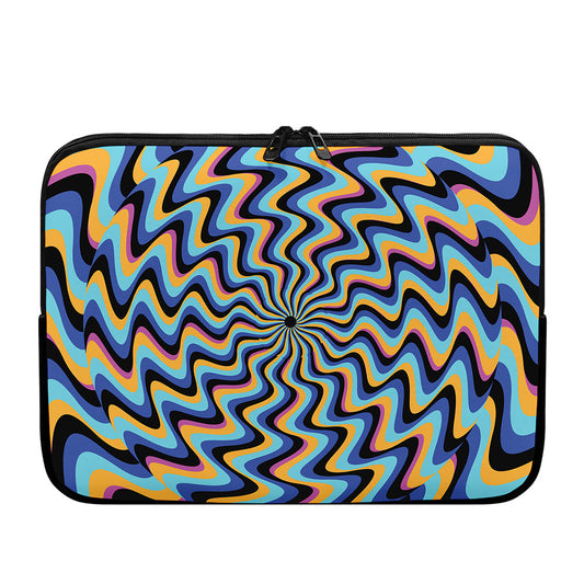 Psychedelic Illusory Motion Print Laptop Sleeve