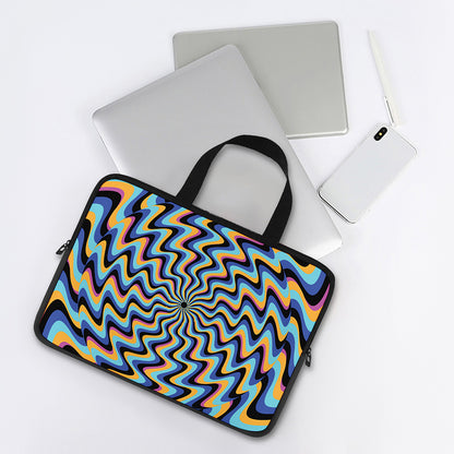 Psychedelic Illusory Motion Print Laptop Sleeve With Handle