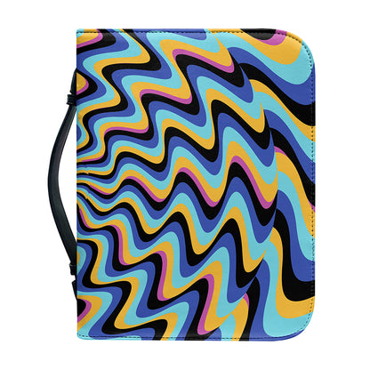 Psychedelic Illusory Motion Print Leather Bible Cover