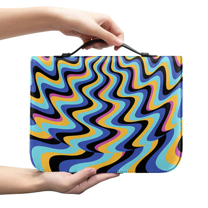 Psychedelic Illusory Motion Print Leather Bible Cover