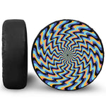 Psychedelic Illusory Motion Print Leather Spare Tire Cover