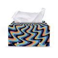 Psychedelic Illusory Motion Print Leather Tissue Box Cover