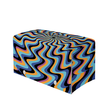 Psychedelic Illusory Motion Print Leather Tissue Box Cover
