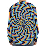 Psychedelic Illusory Motion Print Long Sleeve Baseball Jersey