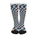 Psychedelic Illusory Motion Print Long Socks