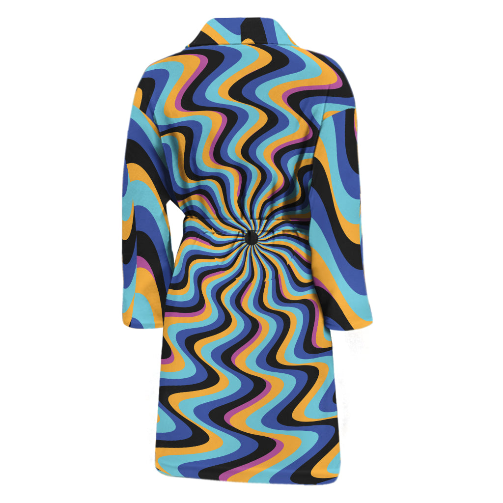 Psychedelic Illusory Motion Print Men's Bathrobe