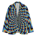 Psychedelic Illusory Motion Print Men's Blazer