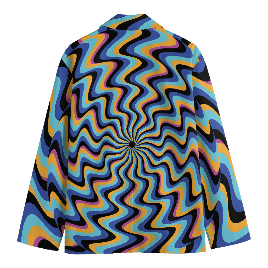 Psychedelic Illusory Motion Print Men's Blazer