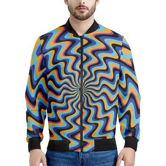 Psychedelic Illusory Motion Print Men's Bomber Jacket