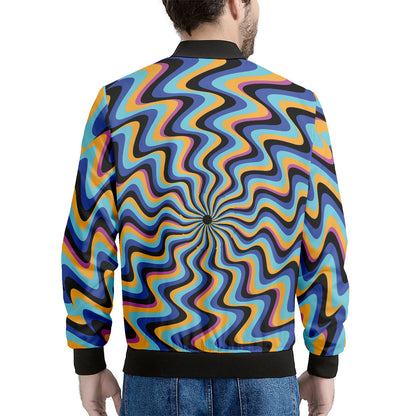 Psychedelic Illusory Motion Print Men's Bomber Jacket