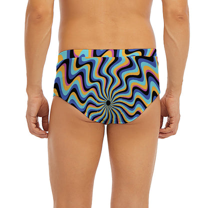 Psychedelic Illusory Motion Print Men's Briefs