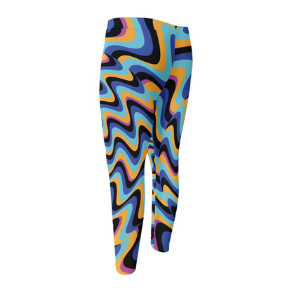 Psychedelic Illusory Motion Print Men's Compression Pants
