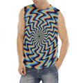 Psychedelic Illusory Motion Print Men's Fitness Tank Top