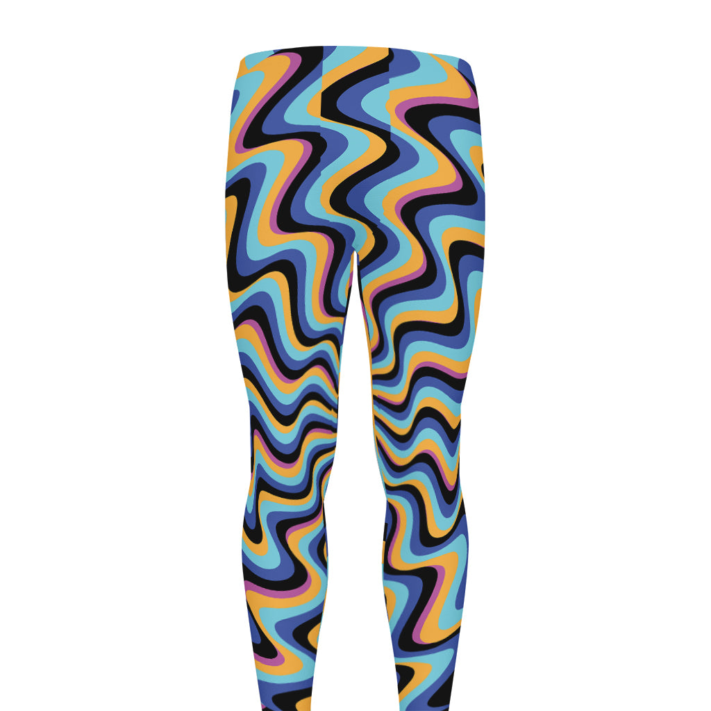 Psychedelic Illusory Motion Print Men's leggings