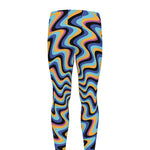 Psychedelic Illusory Motion Print Men's leggings