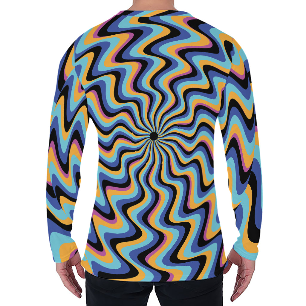Psychedelic Illusory Motion Print Men's Long Sleeve T-Shirt