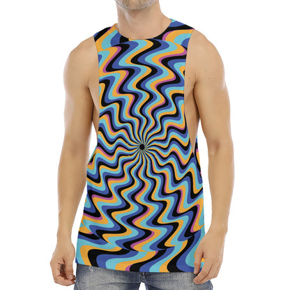 Psychedelic Illusory Motion Print Men's Muscle Tank Top