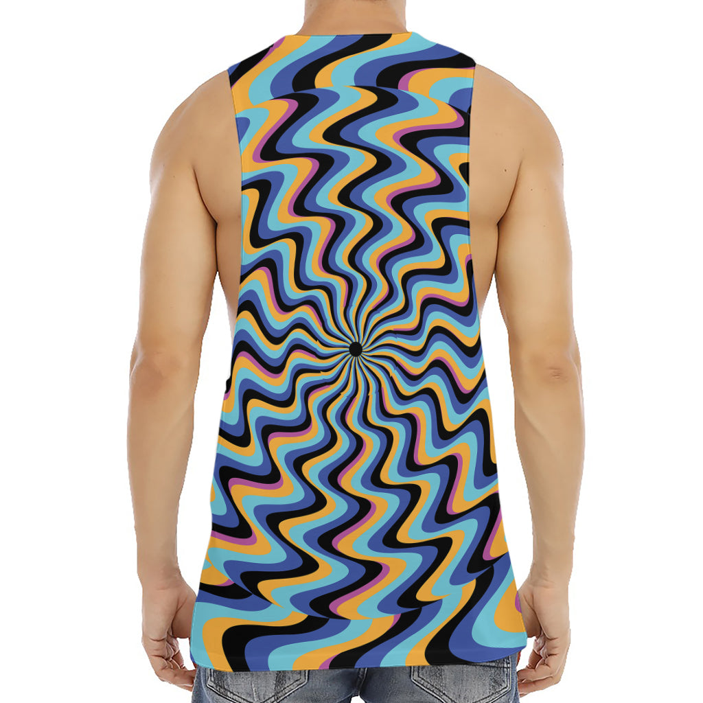 Psychedelic Illusory Motion Print Men's Muscle Tank Top